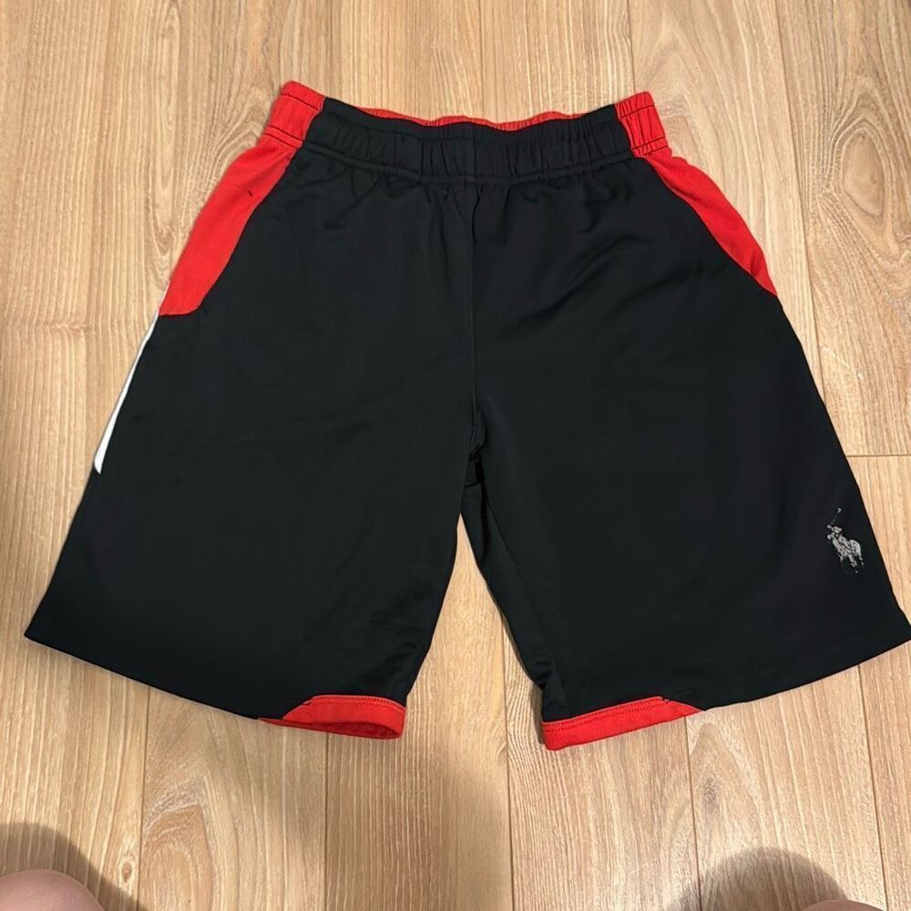Polo Ralph lauren boys black and red shorts size‎ medium youth